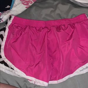 Zebra print with pink athletic shorts